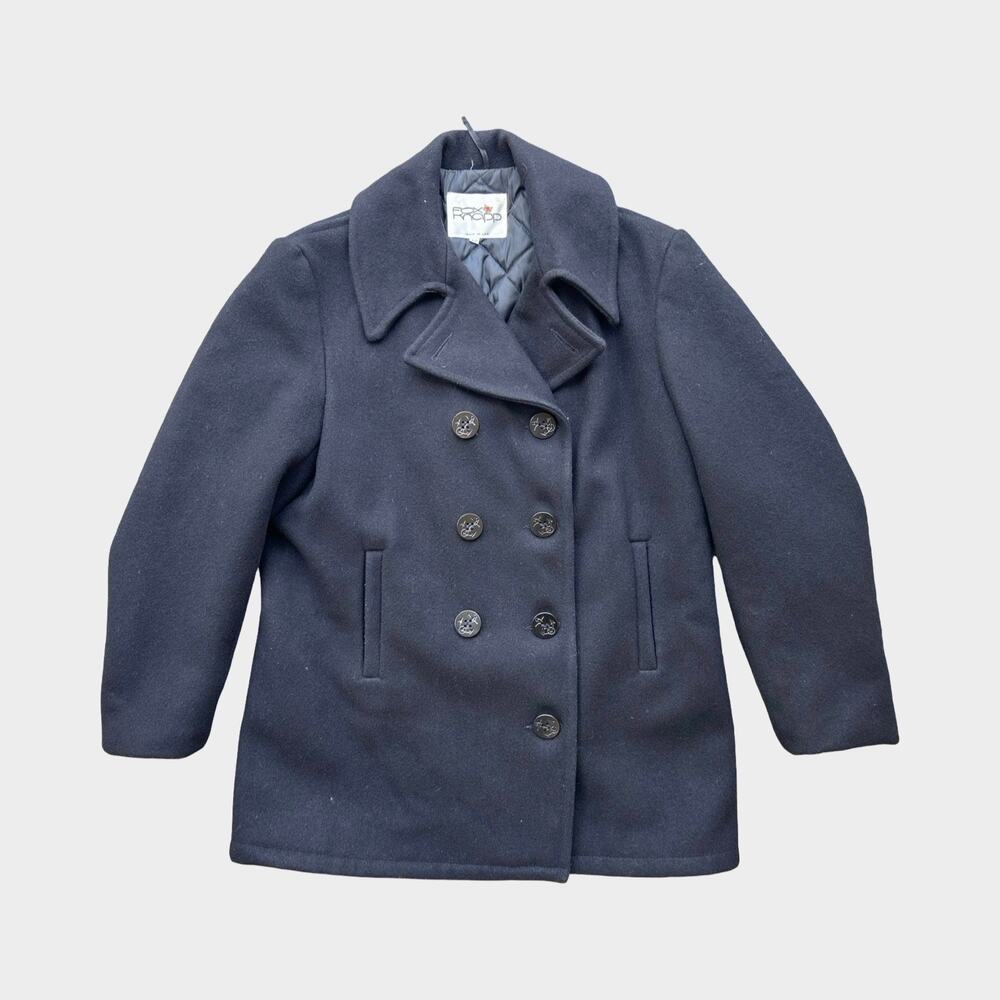 Vintage Fox Knapp Men’s Blavy Wool Peacoat Size 42 USA Made Double Breasted Coat